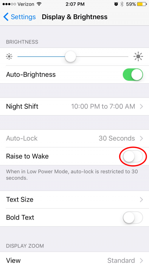 Выключите «Поднять, чтобы разбудить» на вашем iPhone