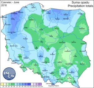 Отклонение за этот месяц по отношению к среднему показателю за 30 лет составило от 2 до 2,5 градусов Цельсия в преобладающей области Польши