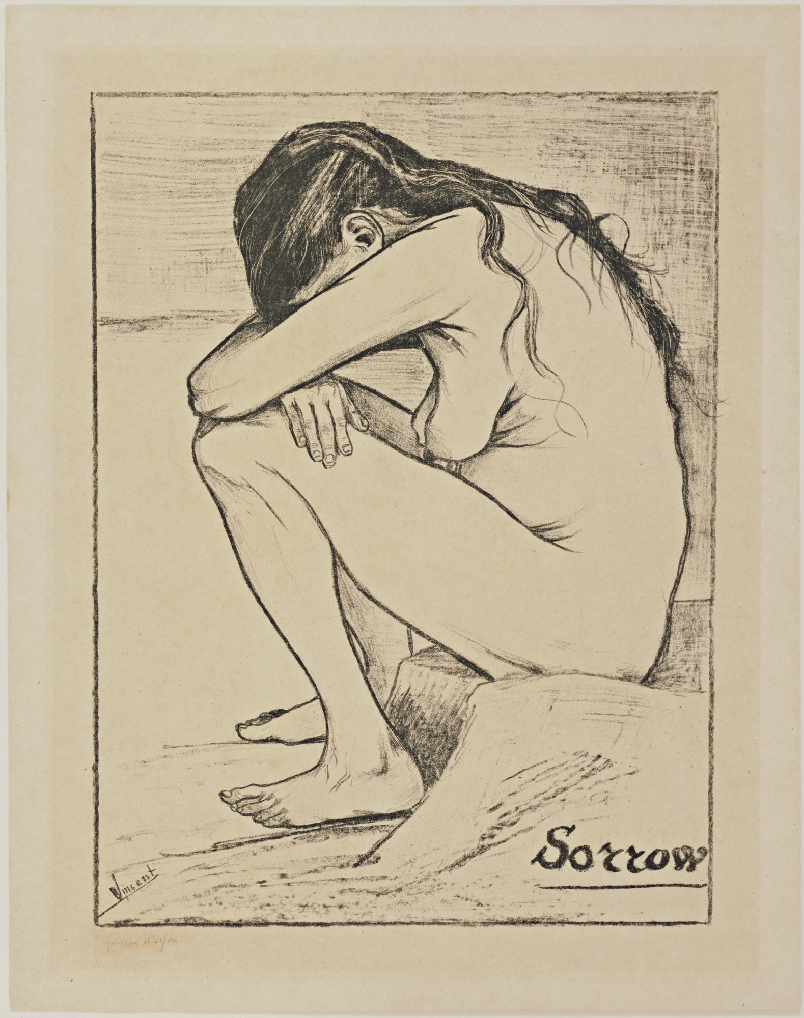 После Сиена есть несколько десятков рисунков, в том числе самый интересный - «Печаль» (грусть), на которой голая женщина сидит на пороге дома, вытянув руки