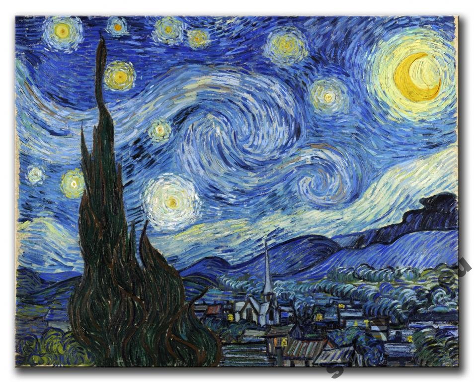 Вот так - в июне 1889 года - одна из самых великолепных картин Ван Гога - «Звездная ночь»