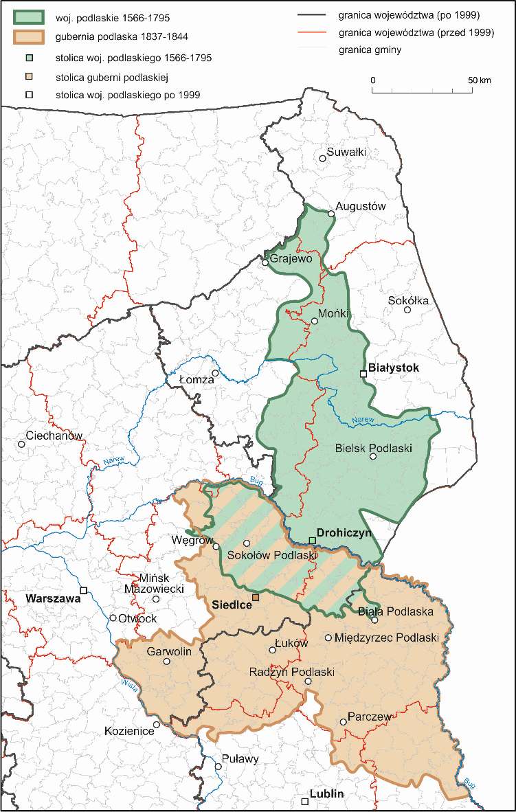 В свою очередь, города Радзынь-Подляски, Мендзыжец-Подляски и Бяла-Подляска или деревня Янув-Подляски относятся к Люблинской губернии