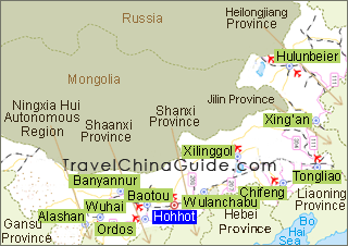 Автономный регион Внутренняя Монголия, граничащий на севере с Республикой Монголией и Россией, является самой широкой провинцией в Китае (по широте)